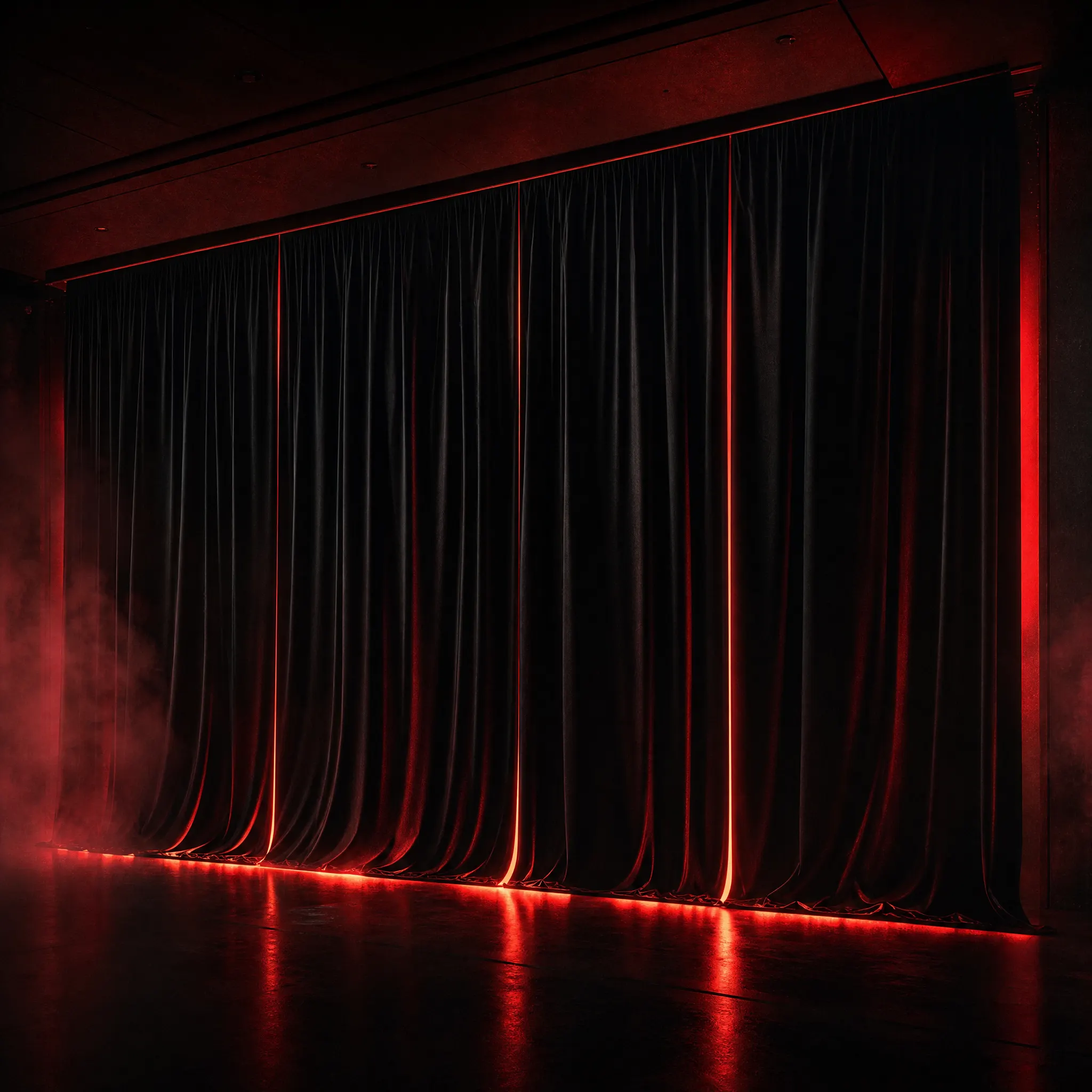 Upcoming Superhuman red light panel wall under a black cover