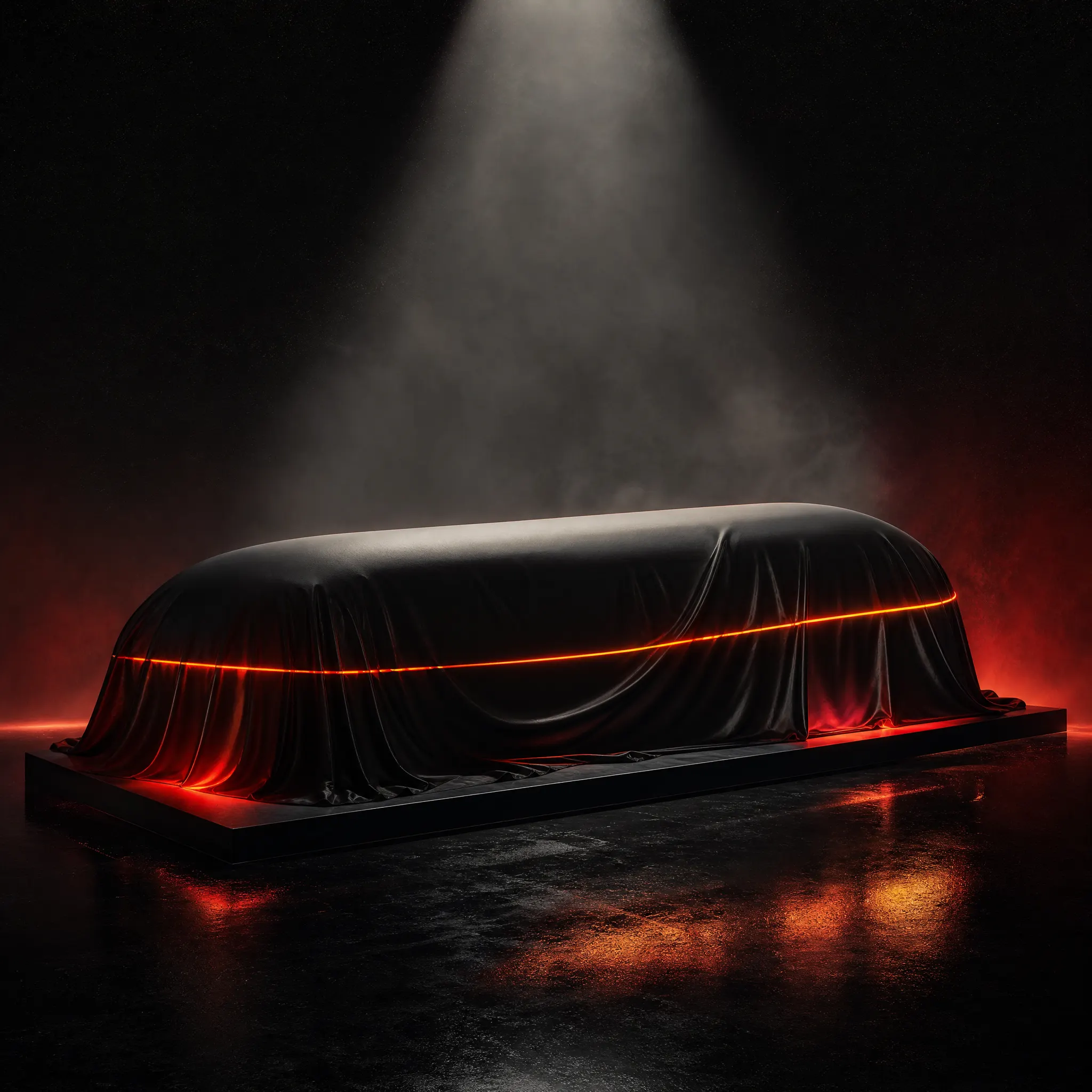 Upcoming Superhuman flagship red light pod under a black cover